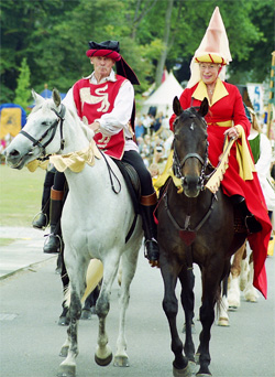 Horses with riders in the parade